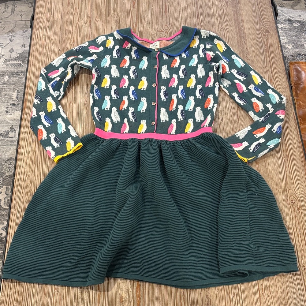 Boden Multicolor Owl Patterned Kids Dress